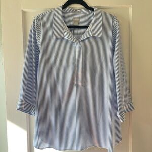 Chico's Blue and White Striped Blouse